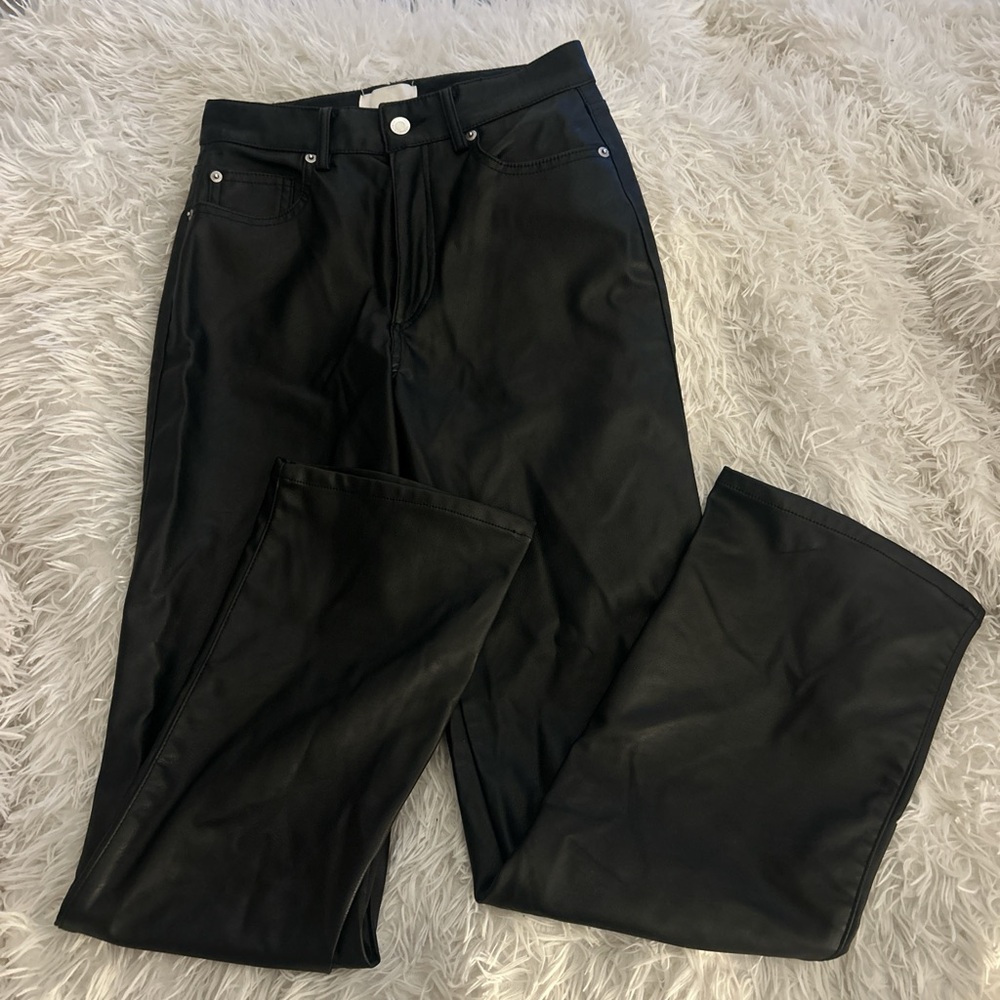 H&M Black Faux Leather Pants